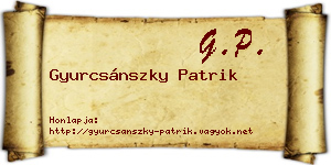 Gyurcsánszky Patrik névjegykártya