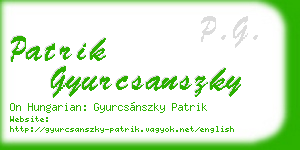 patrik gyurcsanszky business card