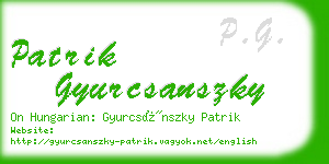 patrik gyurcsanszky business card